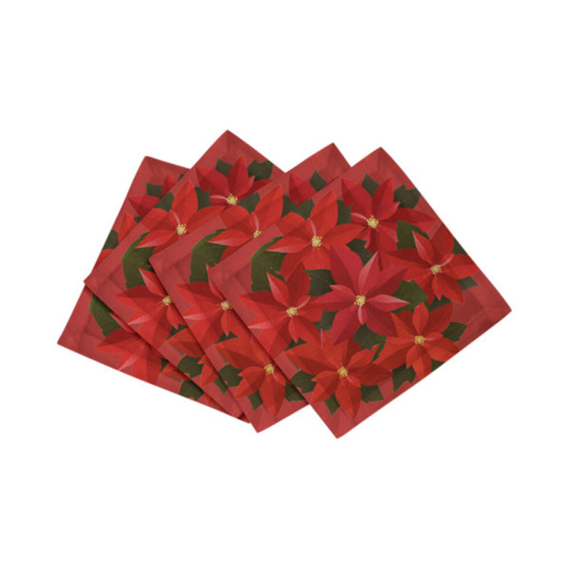 Serviettes de Noël en satin de coton