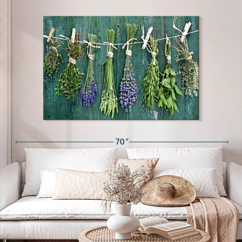 Harnek herbes séchées sur bois, H 34 po x l 51 po