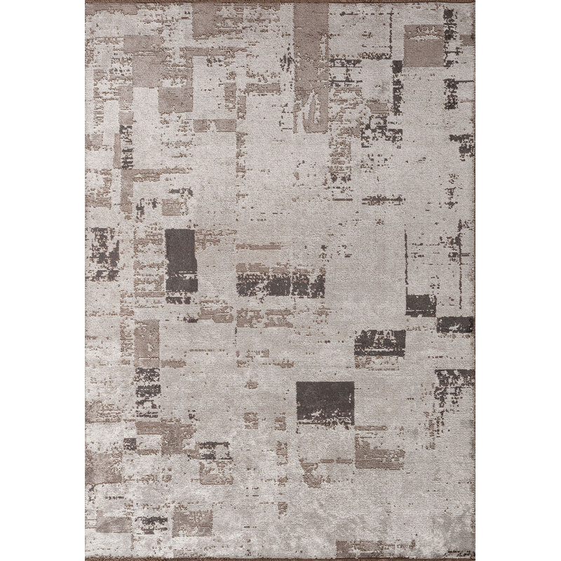 Regolo Abstract Hand Loom Indoor / Outdoor Area Rug, Rectangle 5'3" x 7'6"