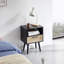Table de bout en rotin de 15,75 po avec tiroir, table de chevet et table d'appoint pour salon-1216433429