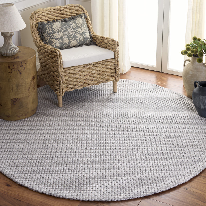 Marbella 301 Hand Woven Performance No Pattern Rug, Round 6'