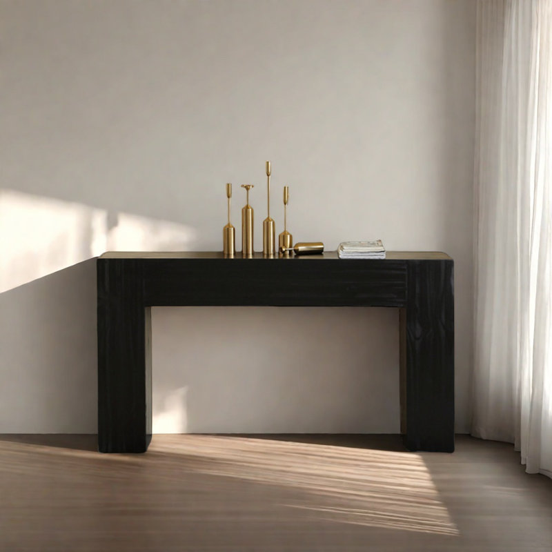 Console Retro Minimalist Art, H 31,5 po x l 55,12 po x P 15,75 po, Noir, noir, noir, noir