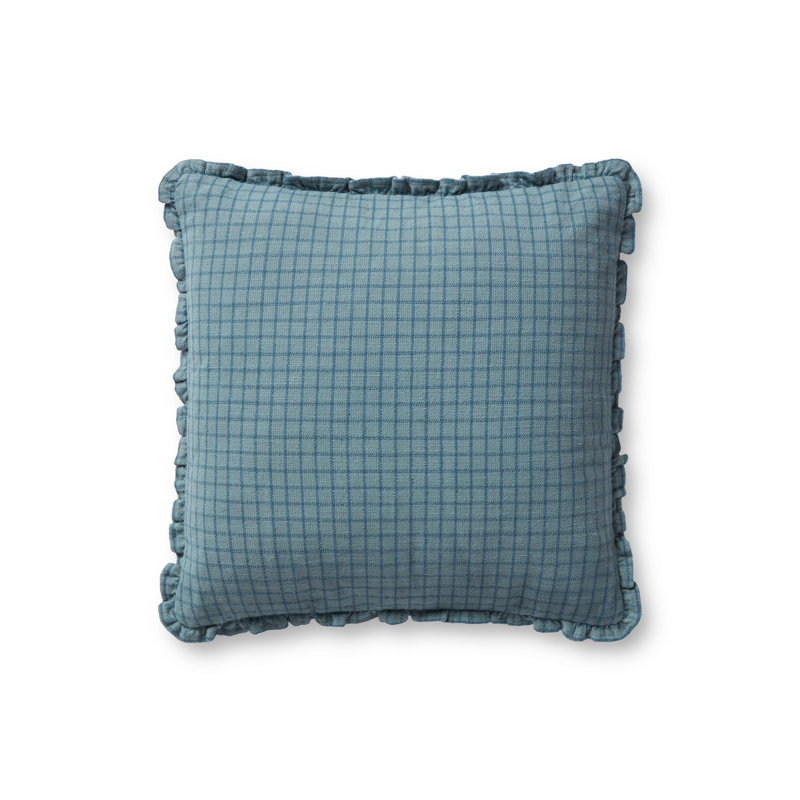 Coussin Dinah, H 18 po x l 18 po, Océan / bleu