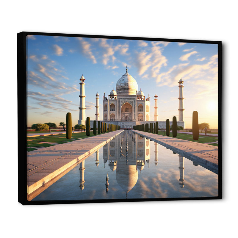 Islam Art Taj Mahal I, H 34 po x l 44 po x P 1,5 po, Cadre flottant noir