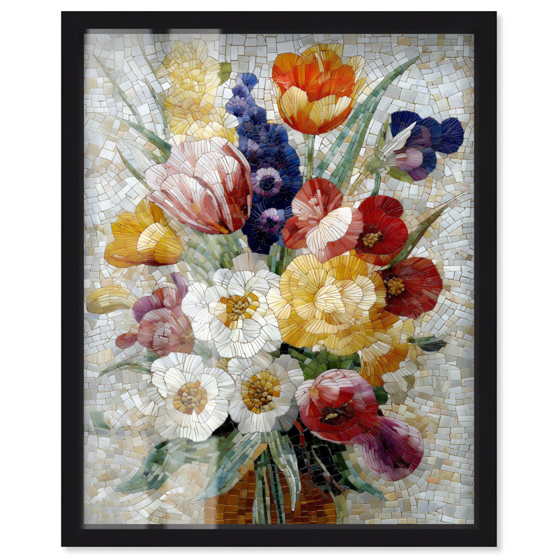Motif de mosaïques Tile Garden II par Art Remedy, H 21 po x l 17 po, Noir