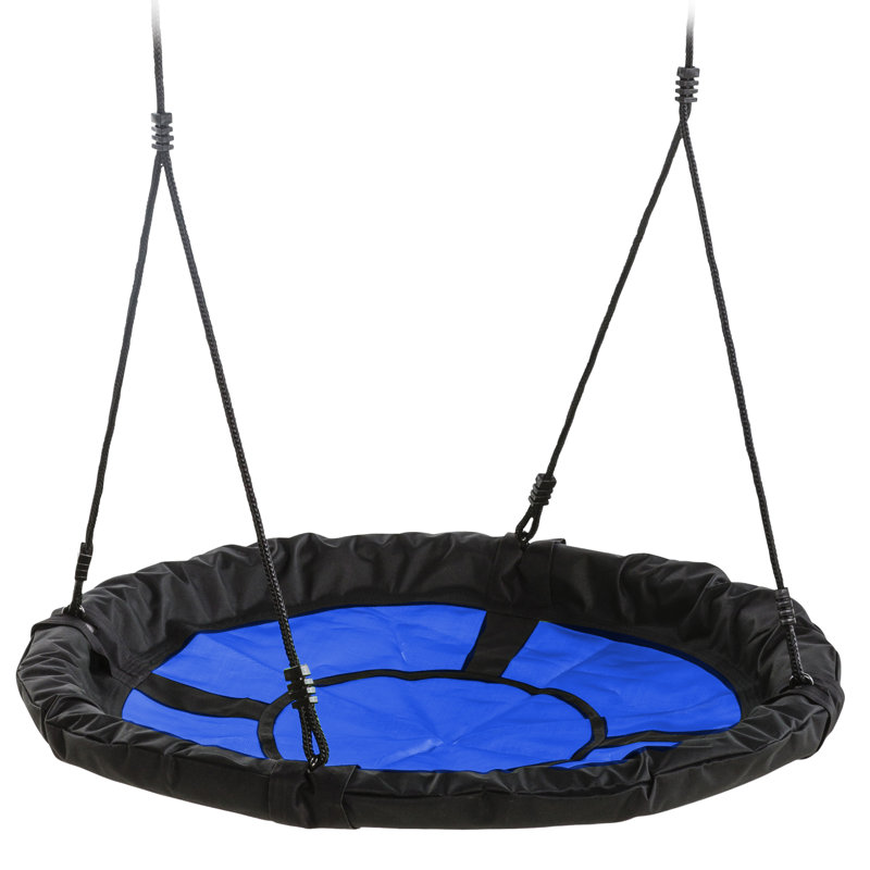 Steel Web/Saucer Swing with Chains and Hooks, Blue