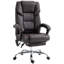 Fauteuil de bureau avec massage à 6 points de vibration, chauffage lombaire, hauteur réglable, repose-pieds, inclinaison, brun pour le chauffage, fonction d'inclinaison, fauteuil inclinable en cuir PU