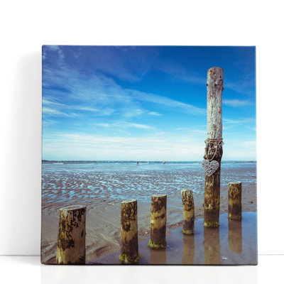«Wooden Groynes on the Beach», reproduction d'art sur toile