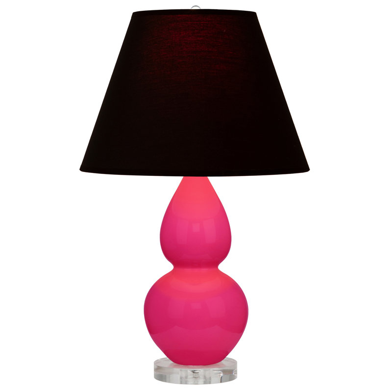 Petite lampe d'appoint à double gourde, Noir / Rouge, Rose Razzle