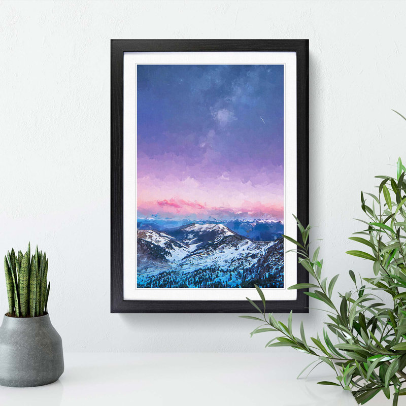 Mountain Peaks in the Dolomites Italy in Abstract - Framed Print, 36cm H x 27cm W x 2cm D, Black Framed