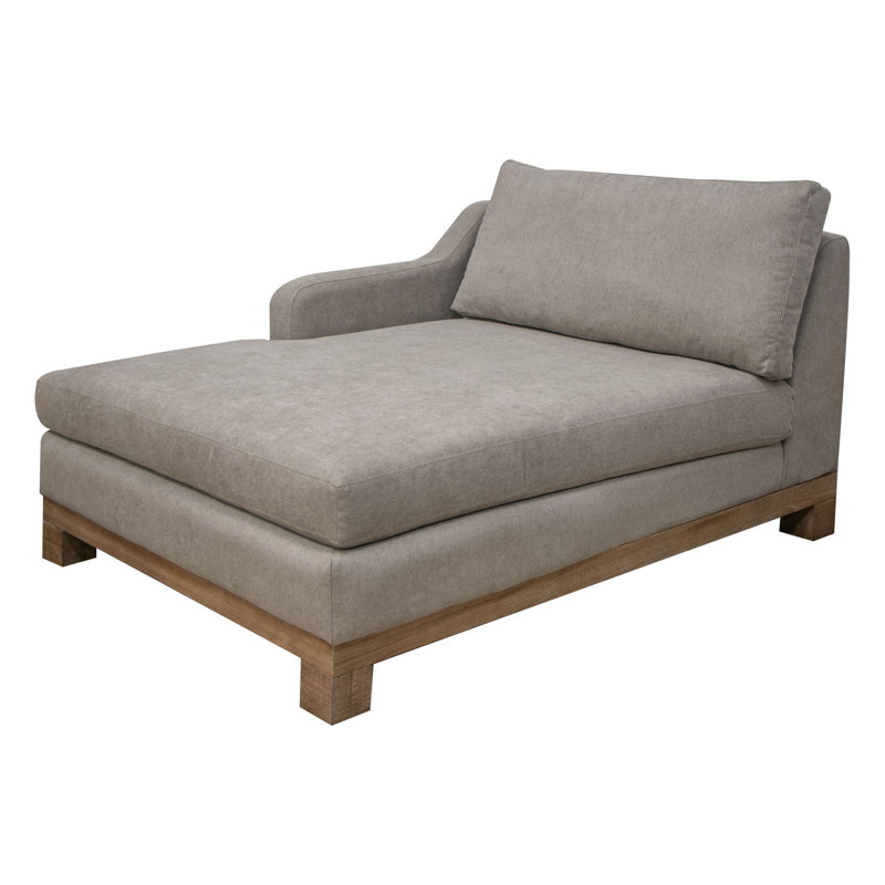 Sama RAF Modular Chaise, Pillow, 67 Inch, Solid Wood, Polyester, Almond Grey