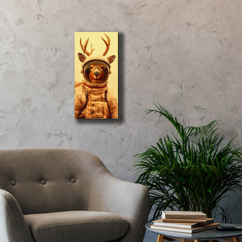 «Mars Needs Deer» par Sean Parnell, art mural sur toile, H 24 po x l 12 po x P 0,75 po