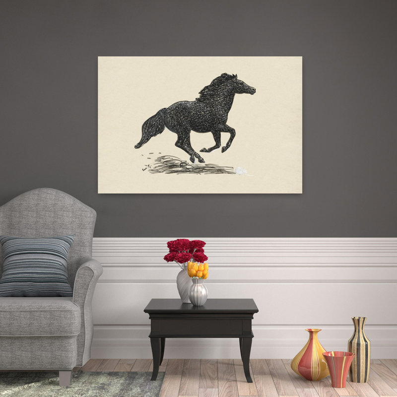 Art contemporain Art cheval contemporain, H 32 po x l 48 po