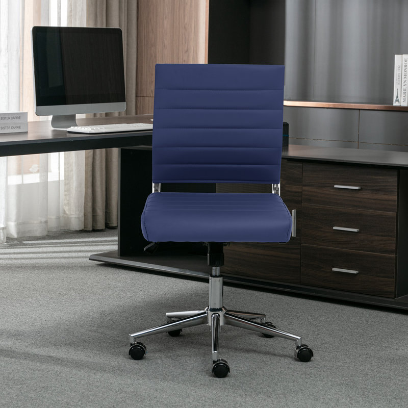 Chaise de conférence ergonomique et réglable Amaiia, Bleu / chrome