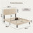 Gizoon Tufted Headboard Bed: Wood & Metal Upholstered Low Profile Design + Adjustable tufted headboard-1441420120-1441420122