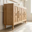 Grande armoire de rangement sculptée à porte fleurie avec poignée en métal-728798201