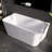 Tidal 59" Back to Wall Acrylic Bathtub Deep Soaking Tub with Overflow