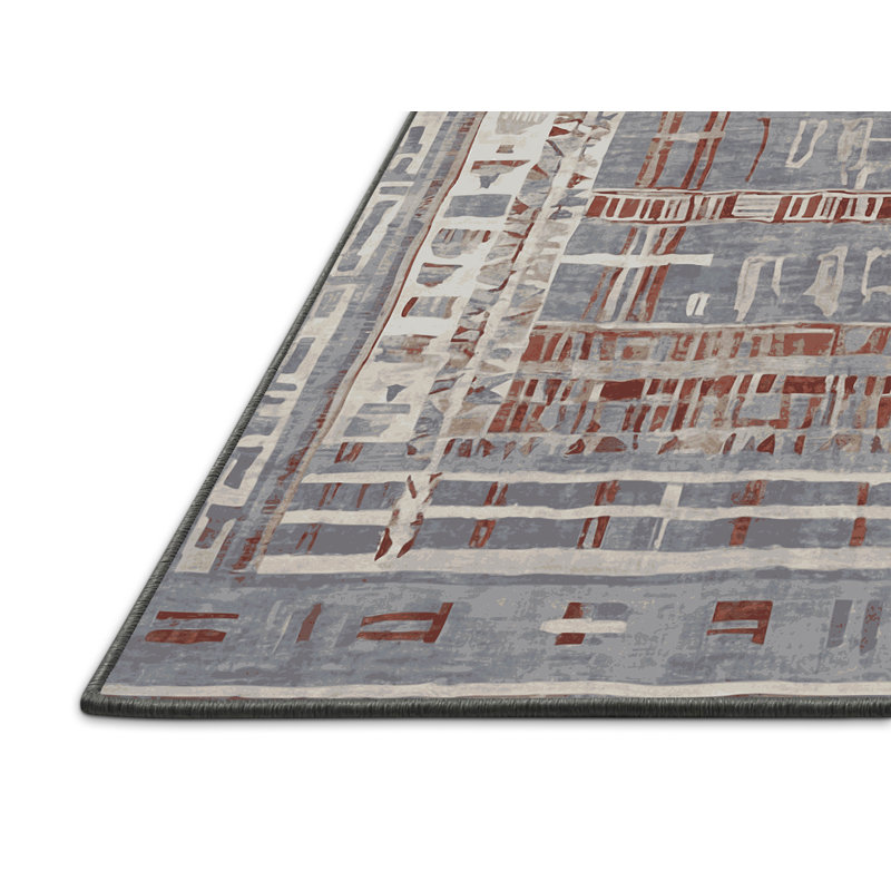Tapis gris soyeux et moelleux, Carré 8 pi