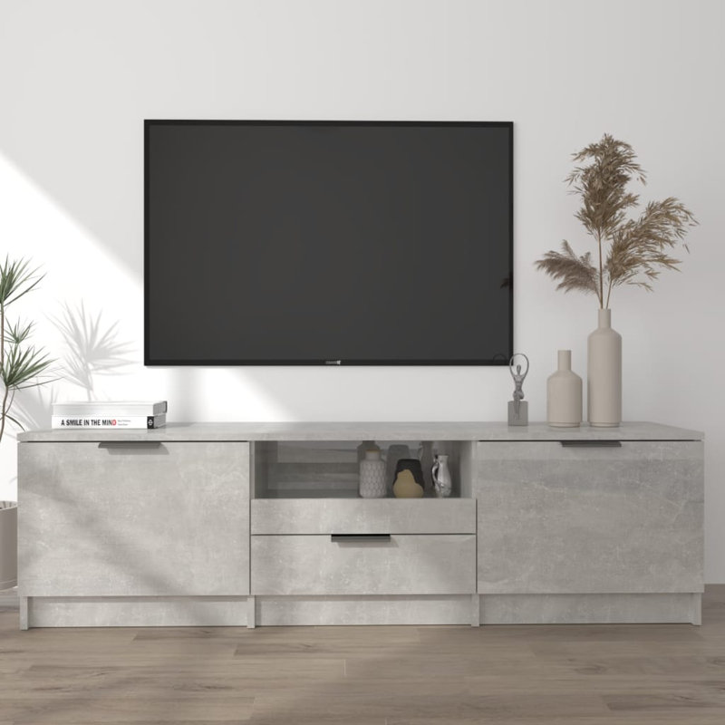 Jeeva TV Cabinet 140x35x40 cm Engineered Wood, Concrete Grey