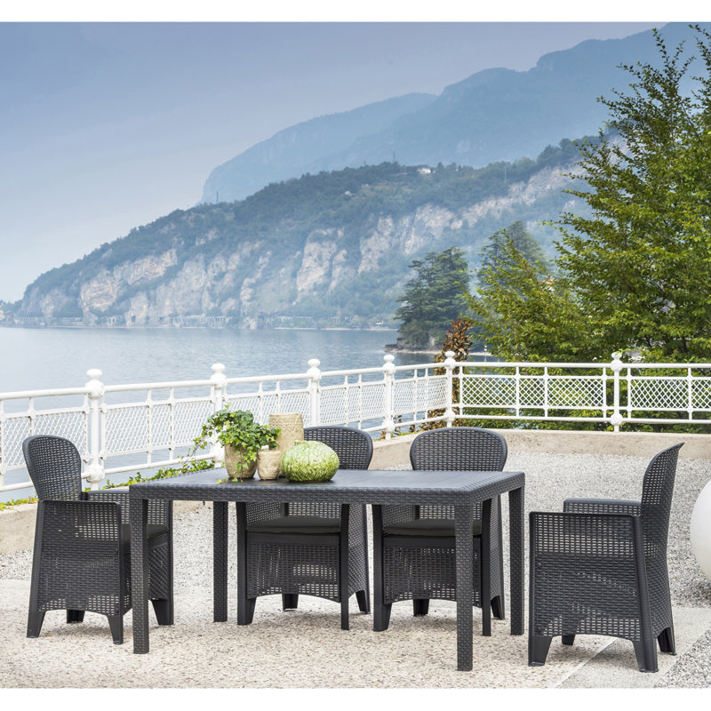 Schaffa Rectangular Table with 6  Chairs Garden Set