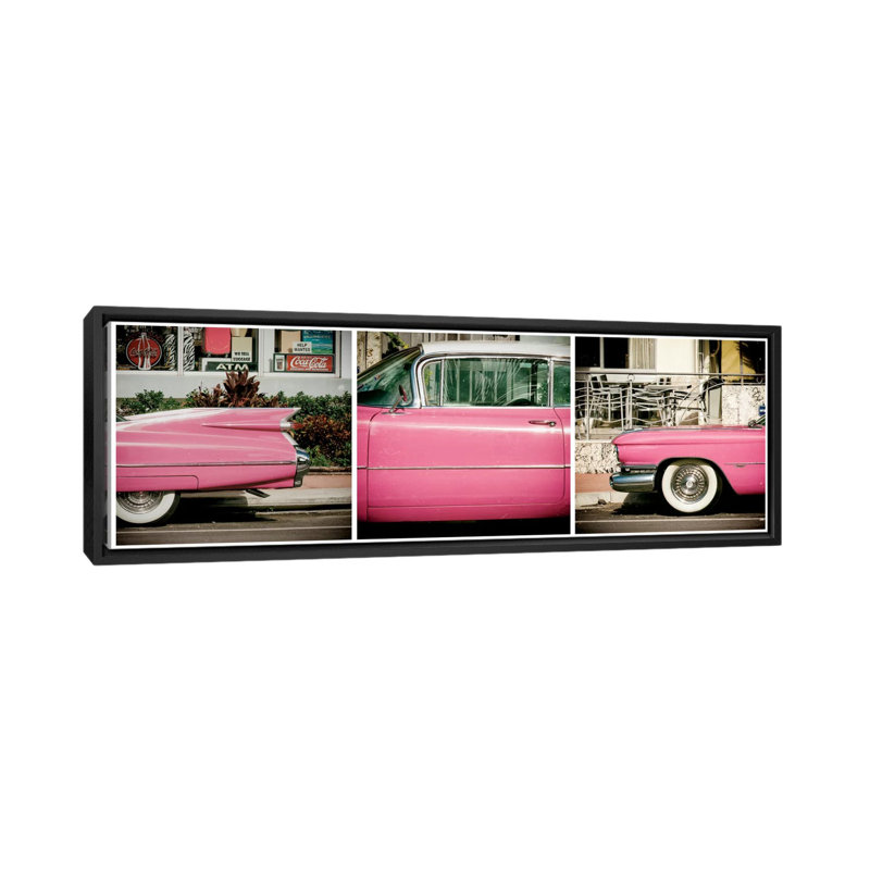 Classic Cadillac, reproduction de photo sur toile tendue, H 12 po x l 36 po x P 1,5 po, Toile avec cadre noir