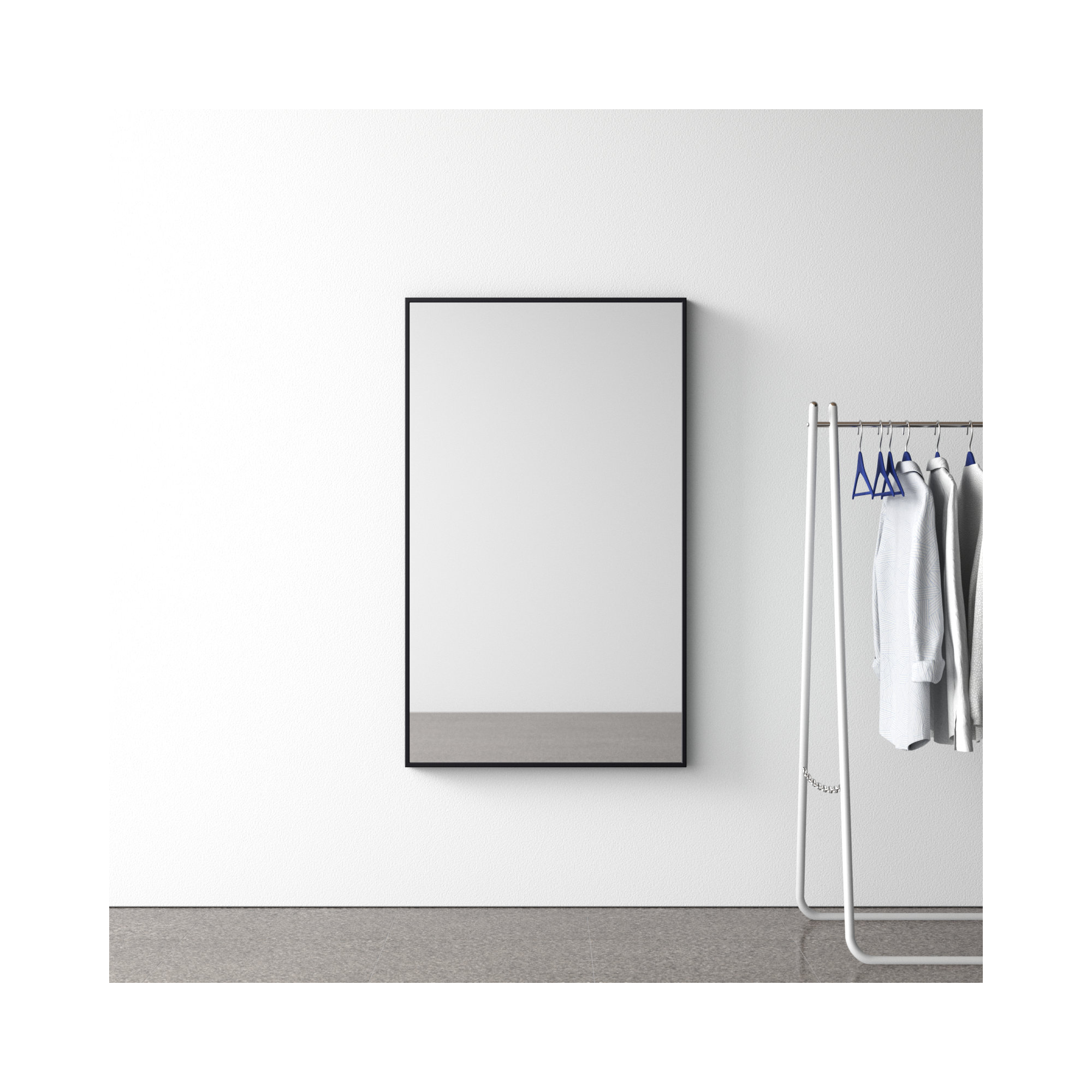 Sabine Metal Rectangle Wall Mirror, 60" x 36", Black