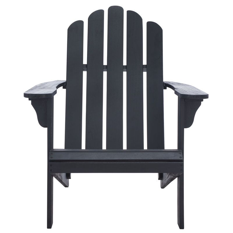 Burgess Eucalyptus Outdoor Adirondack Chair, Black