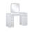 Texo 3Pc White Vanity Table Set With LED Mirror And Beige Padded Stool
