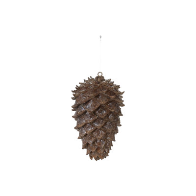 Artisan Resin Pinecone Figurine with Glitter Finish