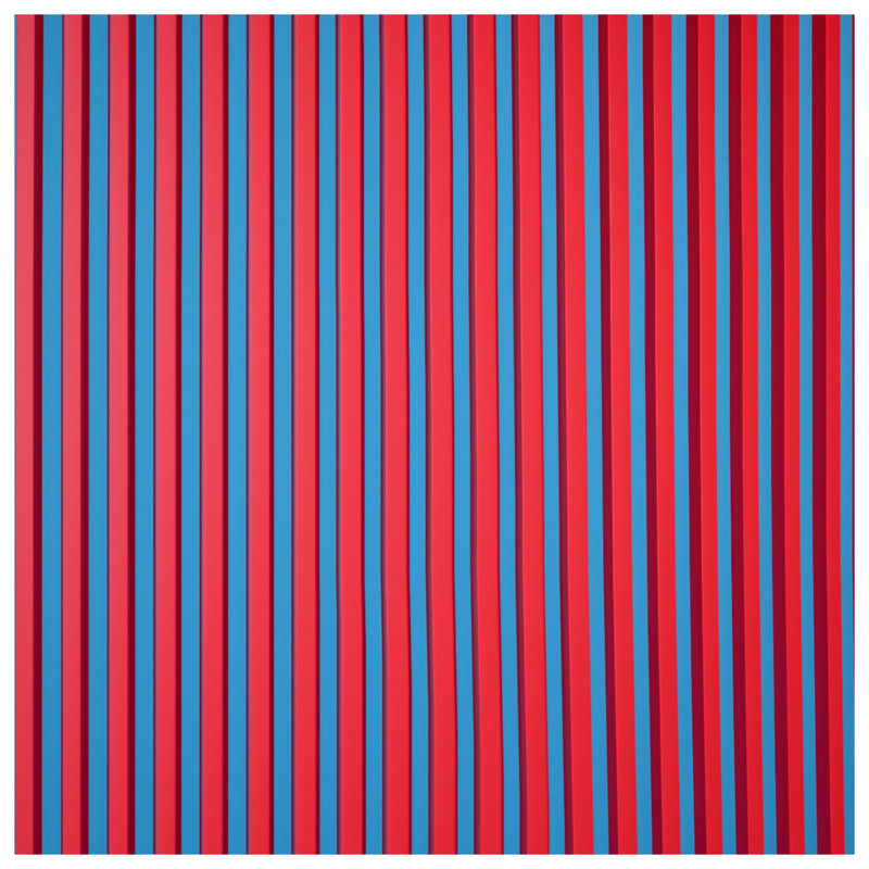 Tapisserie murale rouge à rayures verticales - décoration murale rayée, 68in H x80in W with 4 Grommets
