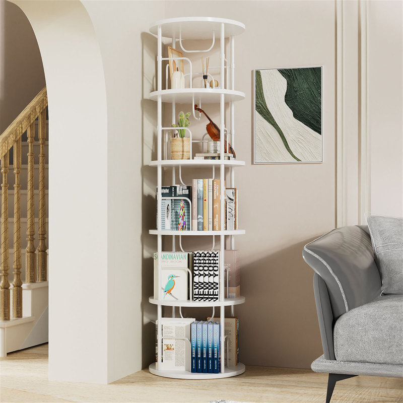 Bibliothèque Mykelti, (4 tablettes) H 50,7 po x l 17,7 po x P 17,7 po, Blanc