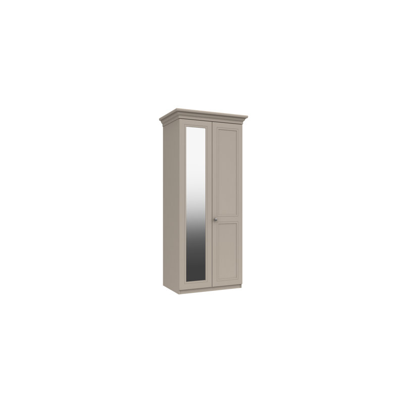 Wisbech 2 Door Manufactured Wood Wardrobe, Grey