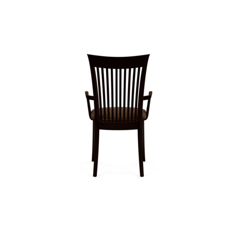Sarah Upholstered Arm Chair, Coffee Leather, Smoke Cherry