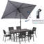 Parasol rectangulaire de 6,5 x 10 pi avec manivelle, inclinaison et auvent en polyester résistant aux rayons UV pour la piscine, la cour et le patio (sans base)-1563106135
