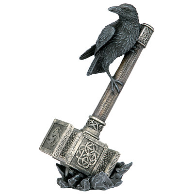 Raven Guardian of Thor’s Thunder Hammer Figurine