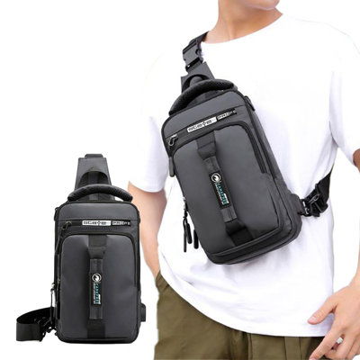 Sling Bag For Men Women Shoulder Backpack Chest Bags Daypack With Earphone Hole For Hiking Camping Outdoor Trip
