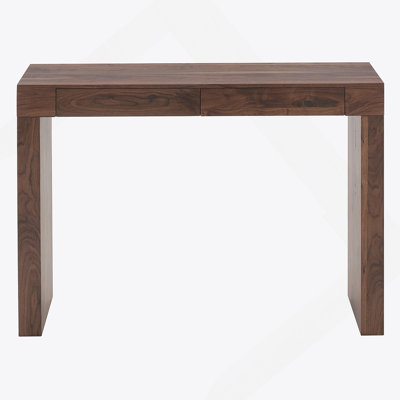 Elegant Natural Walnut Wood Grain Bar Table With Double Drawers, Ideal For Modern Home Decor And Multi-Functional Use