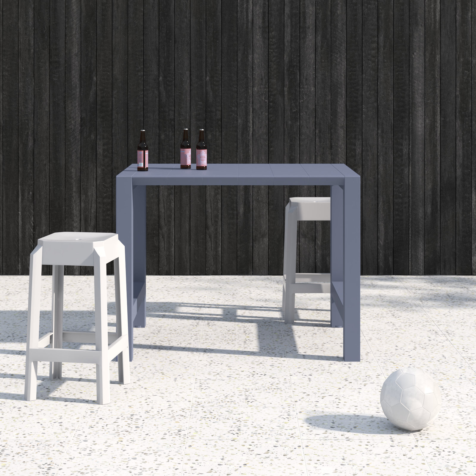 Farrah 39 " Extendable Patio Bar Table, Dark Gray