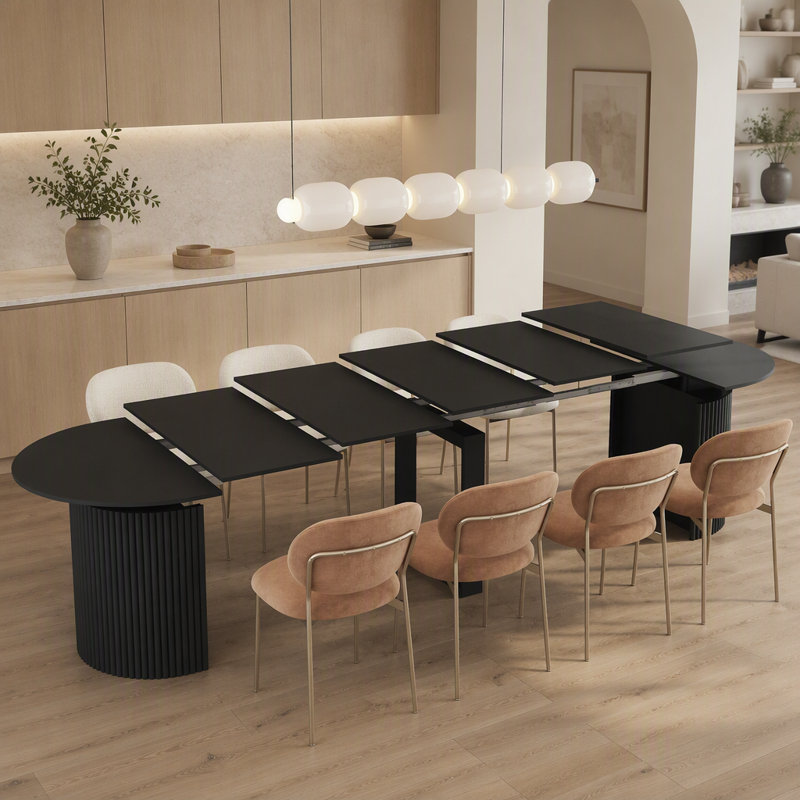 Table de salle à manger extensible et pliable pour 1 à 10 personnes, console multifonctionnelle en bois extensible pour cuisine, salon ou salle de réunion