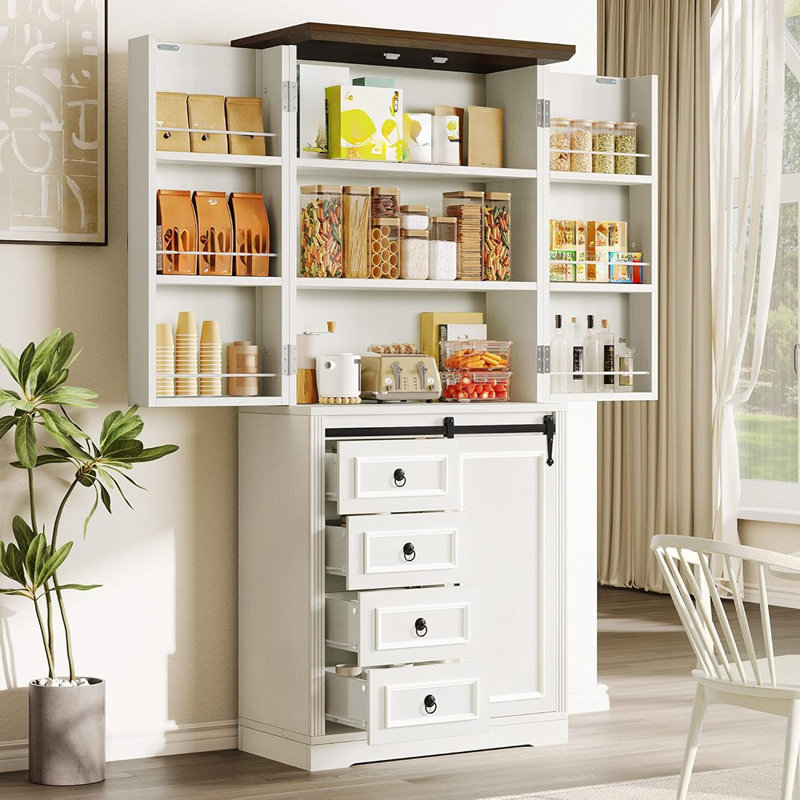 Armoire de rangement pour garde-manger 71 po avec portes de grange 71 po ...