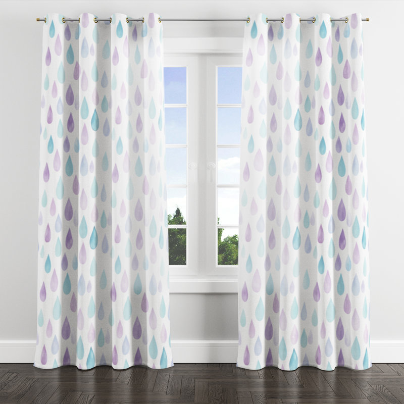Rideau obscurcissant Kids Raindrops, Œillets dorés, L 52 po x L 90 po