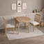 Ensemble de salle à manger rond 3 pièces avec abattants, 2 chaises rembourrées à dossier à lattes et table extensible pour petits appartements