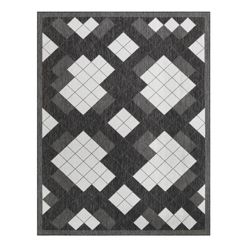 Geometric Indoor / Outdoor Rug, Rectangle 7'10" x 10'