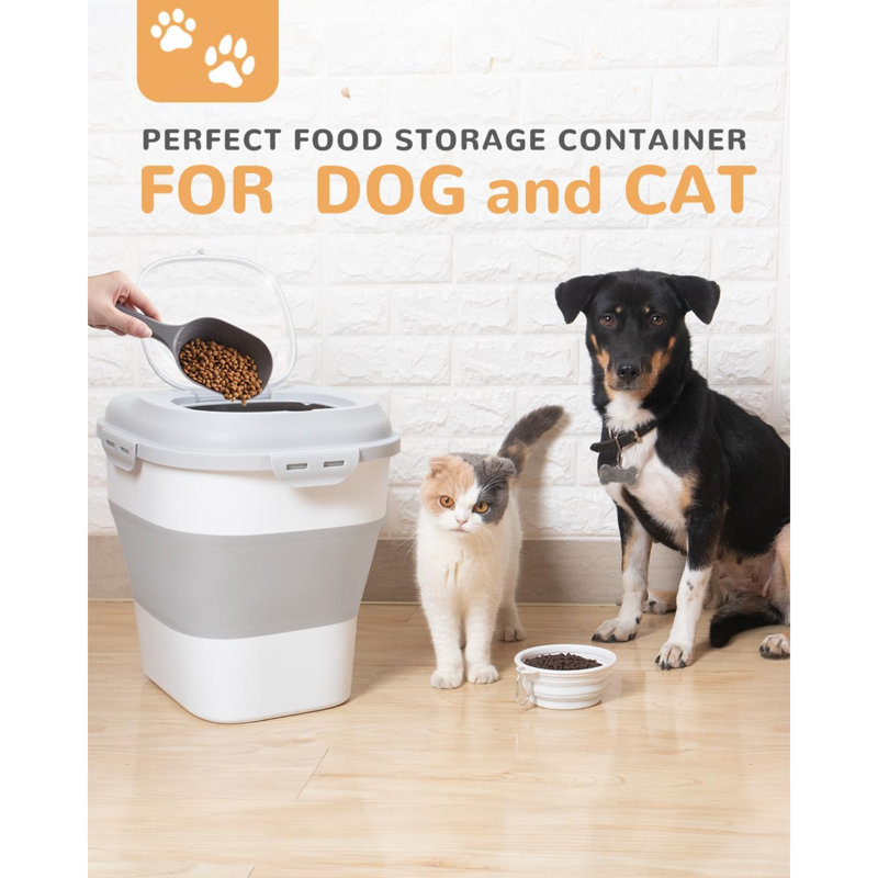 32 lb Contenant alimentaire en polyéthylène, Gris