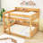 Queen Over Queen Wood Bunk Bed With Charging Station, Storage Shelves And Ladder-662756093