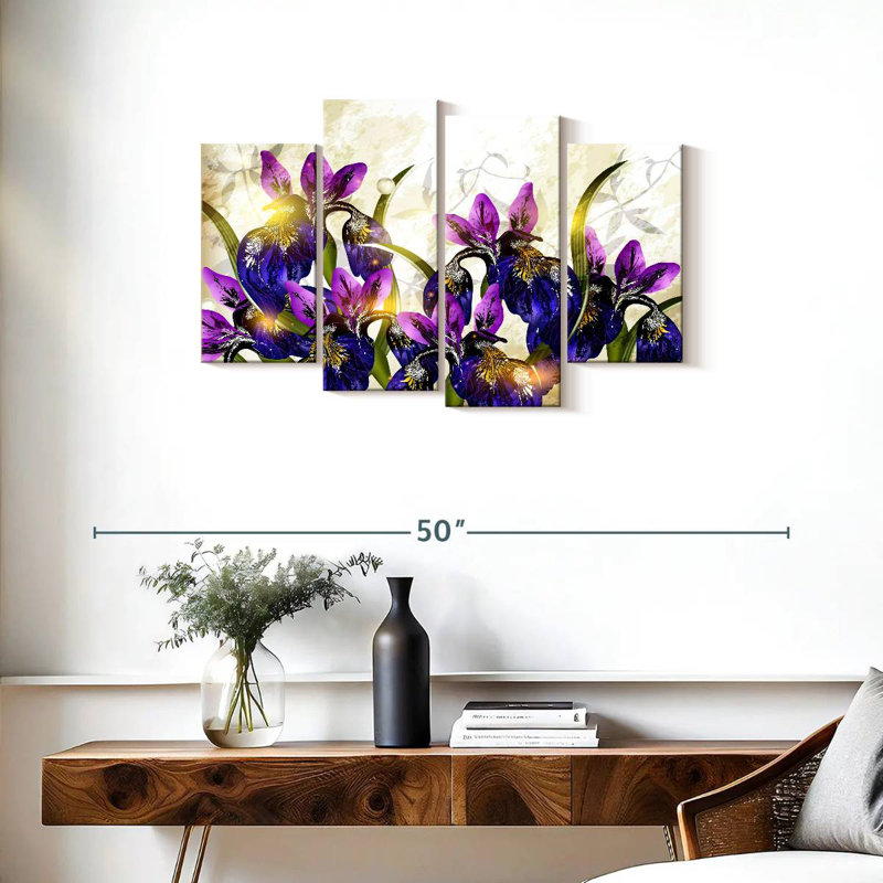 Harnek Blooming Iris Flowers, 22" H x 36" W