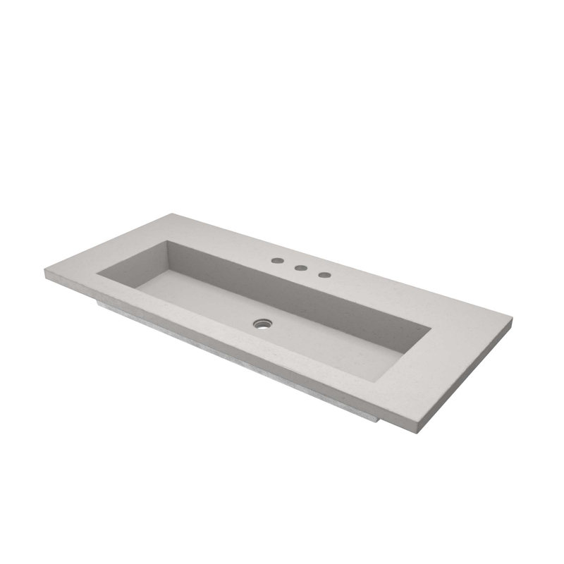 48" Capistrano Vanity Top With Integral Sink, Ash , 8" Centers