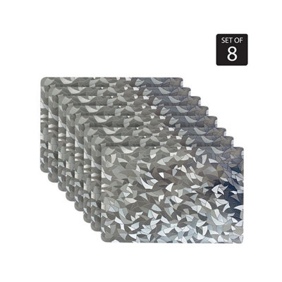 Metallic Leaf Vinyl Geometric Rectangle Placemat