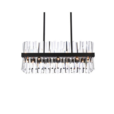 Athol Metal Linear Chandelier with Crystal Accents