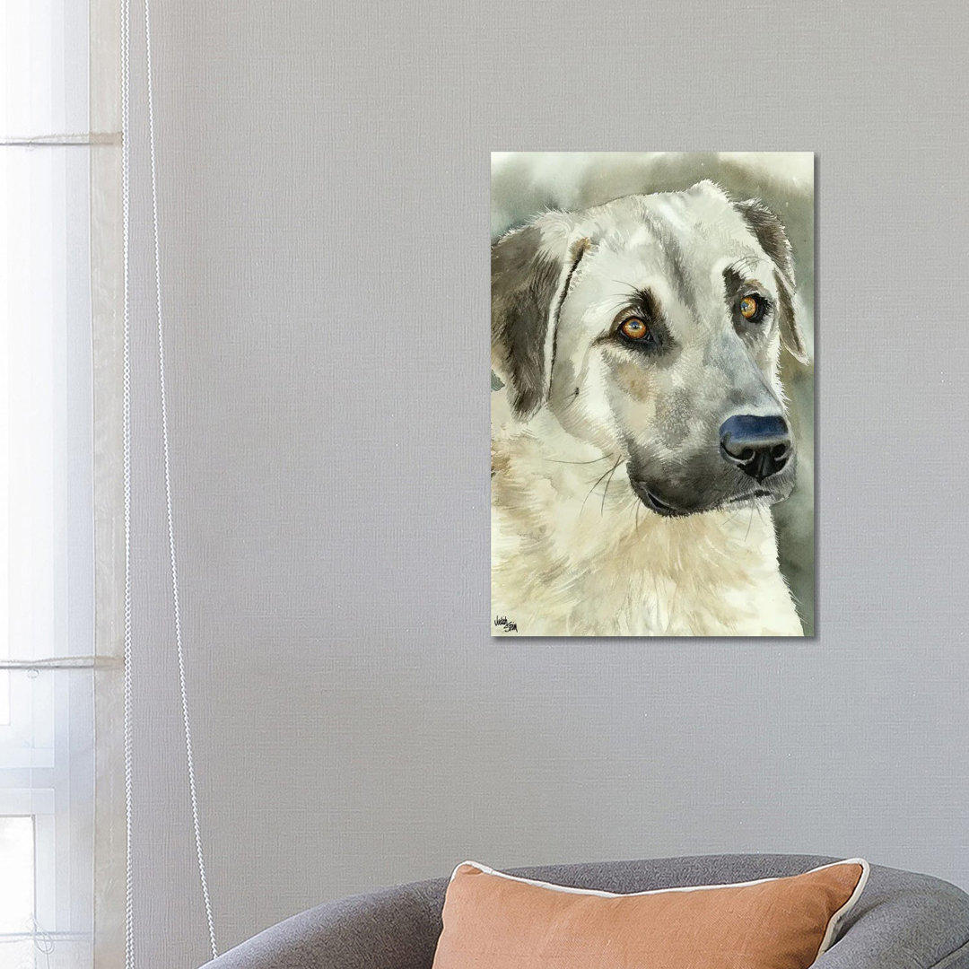 Shepherd's Guardian - Anatolian Shepherd by Judith Stein - Wrapped Canvas Painting